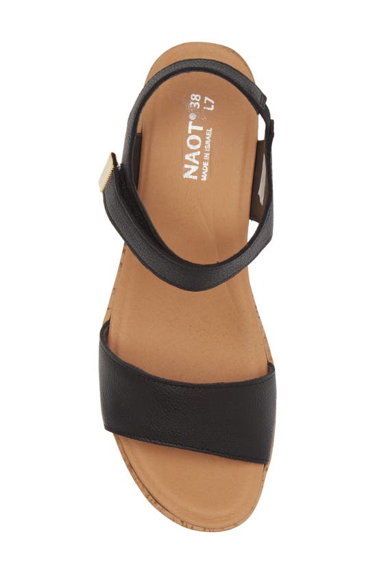 Naot Summer Platform Wedge Sandal In Soft Black Leather