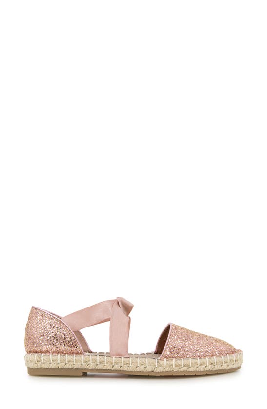 Shop Reaction Kenneth Cole Luna Glitter Espadrille Sandal In Rose Gold Mesh