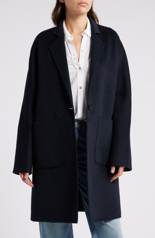 Shop Rails Everest Brushed Wool Blend Coat In Navy