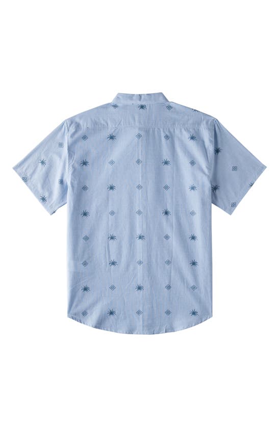 Shop Billabong Kids' Sundays Cotton Blend Button-up Shirt In Blue Suede