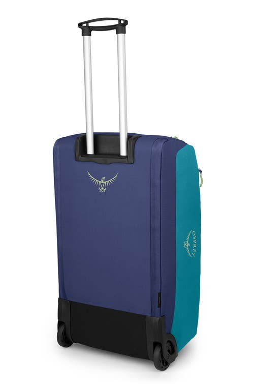 Shop Osprey Daylite 85l 28-inch Wheeled Duffle Bag Luggage In Blue Spikemoss/alkaline