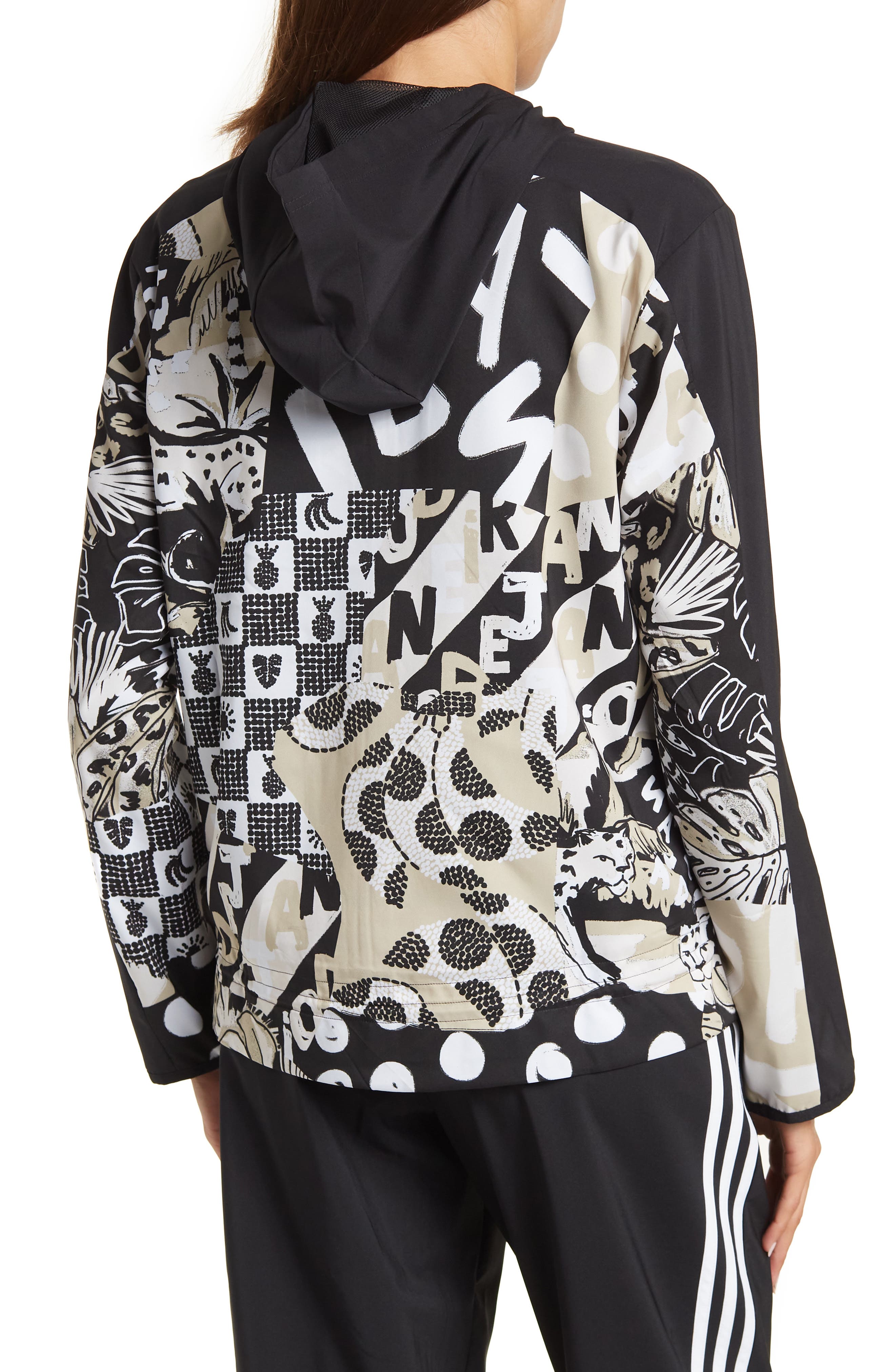 Farm Rio x Adidas Rio Relaxed Lightweight Windbreaker in Black at Nordstrom Rack, Size X-Small