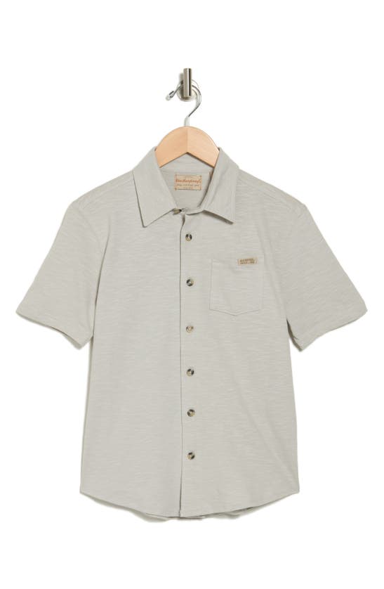 Shop Weatherproof ® Kids' Cotton Button-up Shirt In Grey