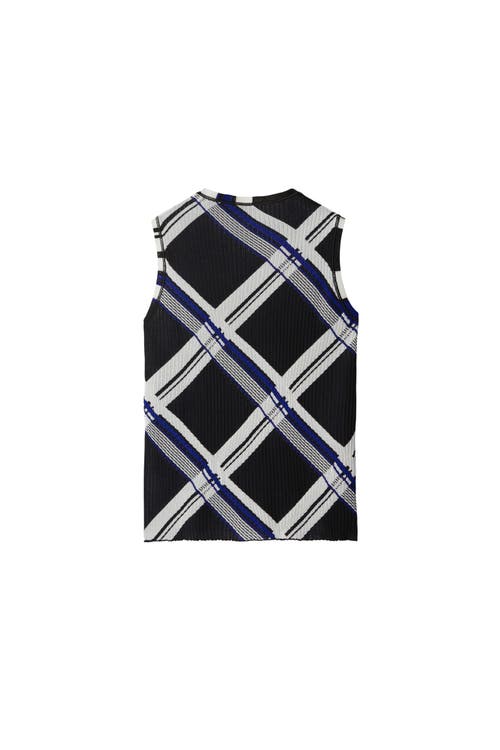 Shop Burberry Check Silk Tank Top In Black