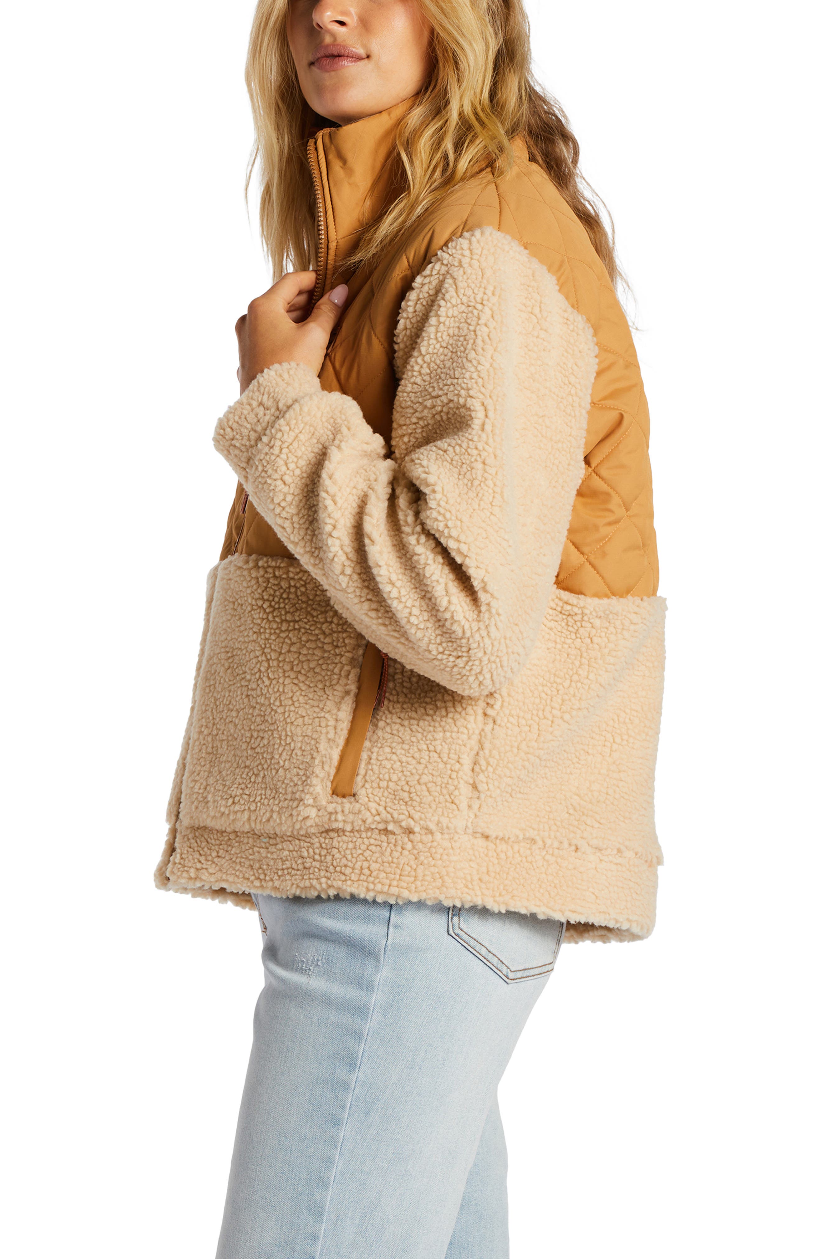 Billabong Hidden Trails Quilted Faux Fur Jacket Nordstrom