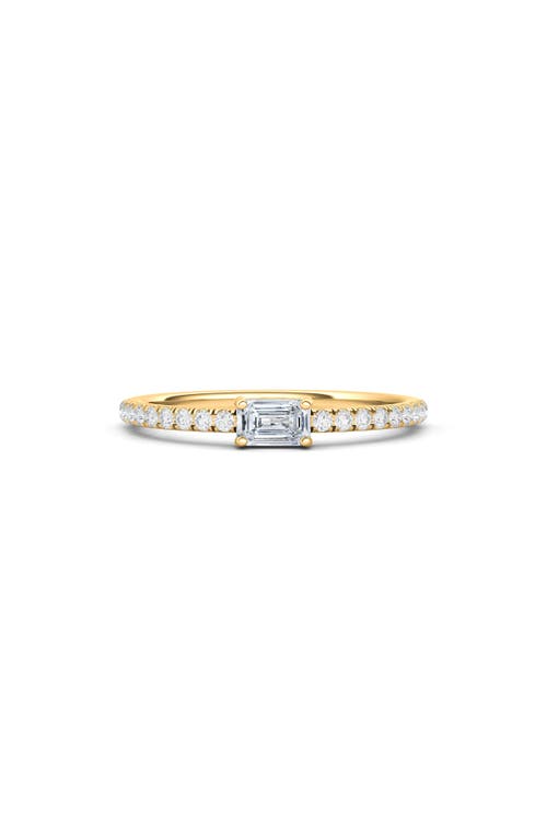 Lab Created Diamond & Pavé 14K Gold Ring in Yellow Gold