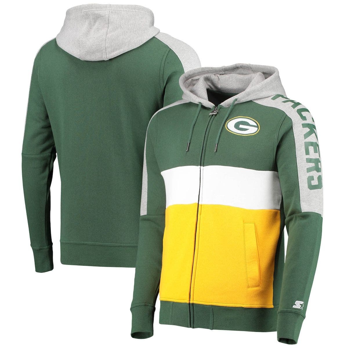 Reebok Green Bay Packers Sideline United Full Zip Hoodie 4X