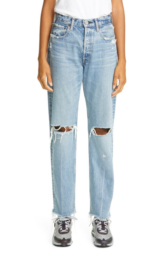 MOUSSY VIOLA RIPPED STRAIGHT LEG JEANS