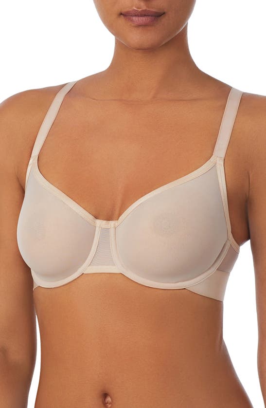 Shop Dkny Sheer Mesh Unlined Bra In Cashmere
