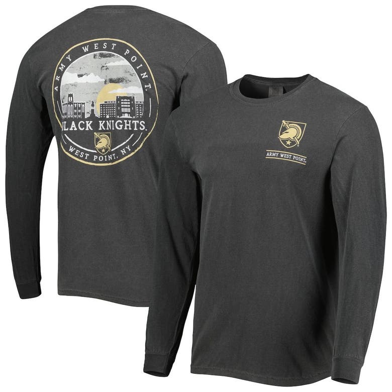 Image One Black Army Black Knights Circle Campus Scene Long Sleeve T-shirt