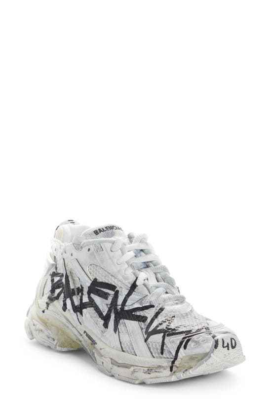 Balenciaga Graffiti Runner Sneakers In White ModeSens