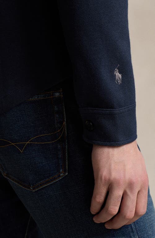 POLO RALPH LAUREN POLO RALPH LAUREN PIQUÉ DOUBLE KNIT QUILTED SHIRT JACKET