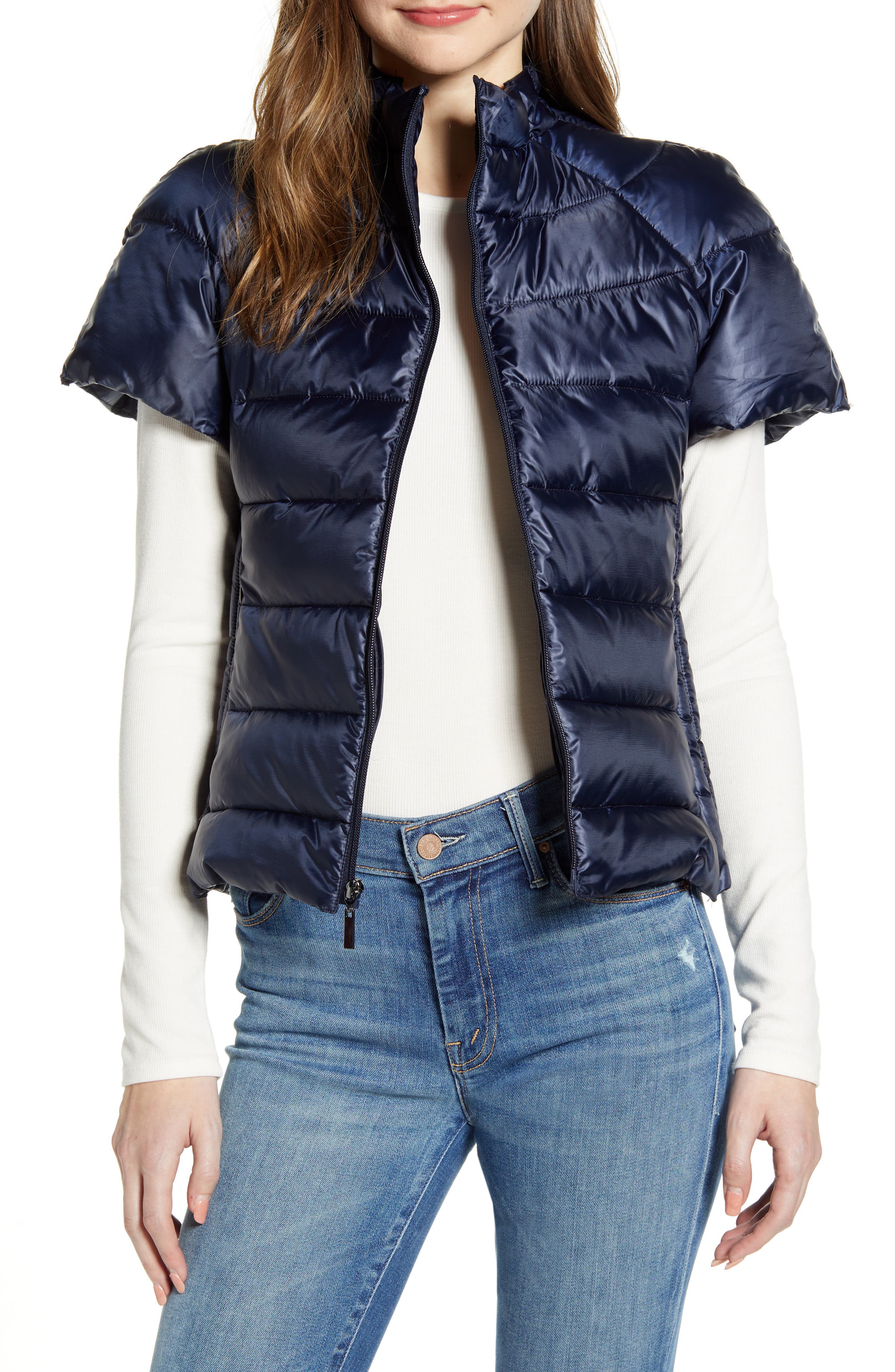 cap sleeve puffer vest