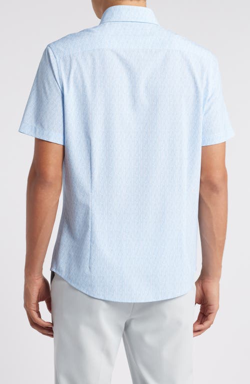 Mizzen + Main Mizzen+main Leeward Trim Fit Short Sleeve Performance Button-up Shirt In Provence Saguaro