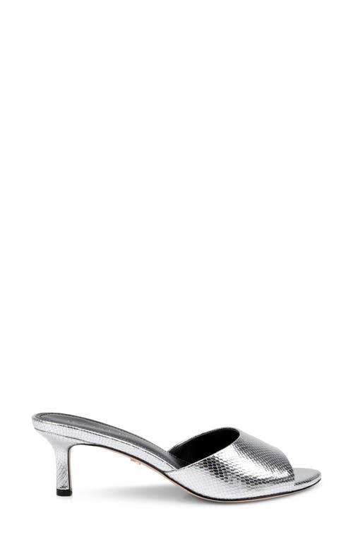 Shop Dee Ocleppo Bogota Pointed Toe Slide Sandal In Silver Leather