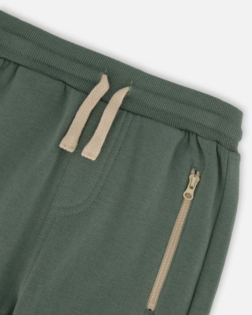 Shop Deux Par Deux Little Boy's Fleece Sweatpants With Zip Pockets Forest Green In Dark Forest