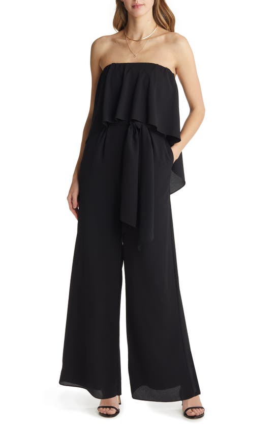 Vici Collection Strapless Tie Jumpsuit In Black | ModeSens