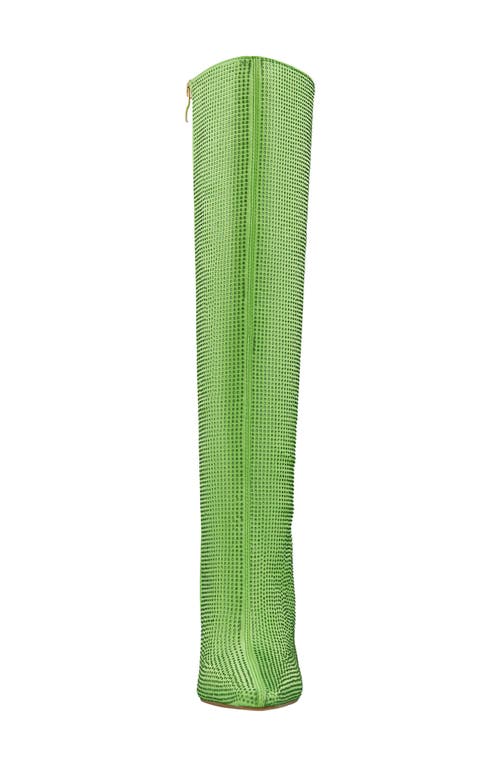 Lady Couture Diamond Rhinestone Pointed Toe Boot In Lime