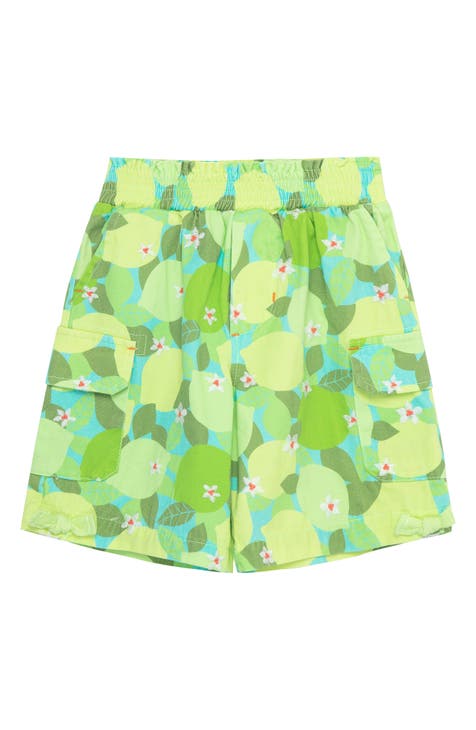 Kids' Lime Print Embroidered Cotton Cargo Shorts (Toddler, Little Kid & Big Kid)