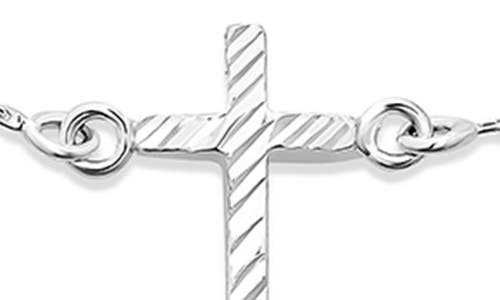 Bling Jewelry Sideway Cross Anklet In Silver