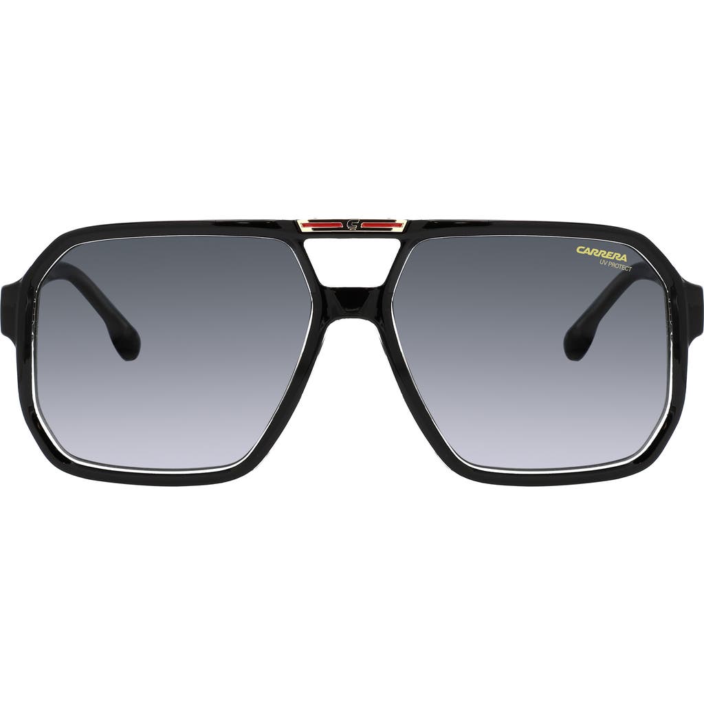 Carrera Eyewear Victory 60mm Gradient Square Sunglasses in Black Crystal/Dark Grey Sf