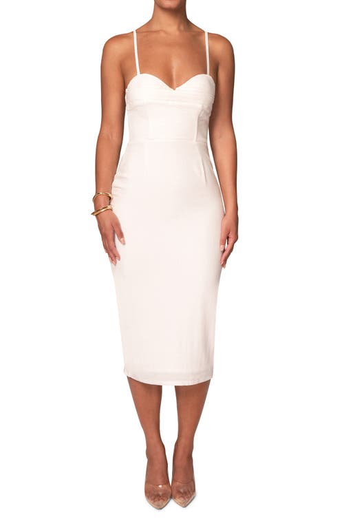 Jluxlabel Private Retreat Midi Sheath Dress In White