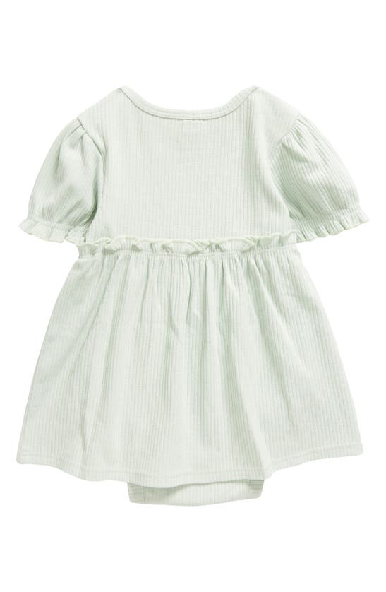 Shop Nordstrom Rib Skirted Bodysuit In Green Subtle