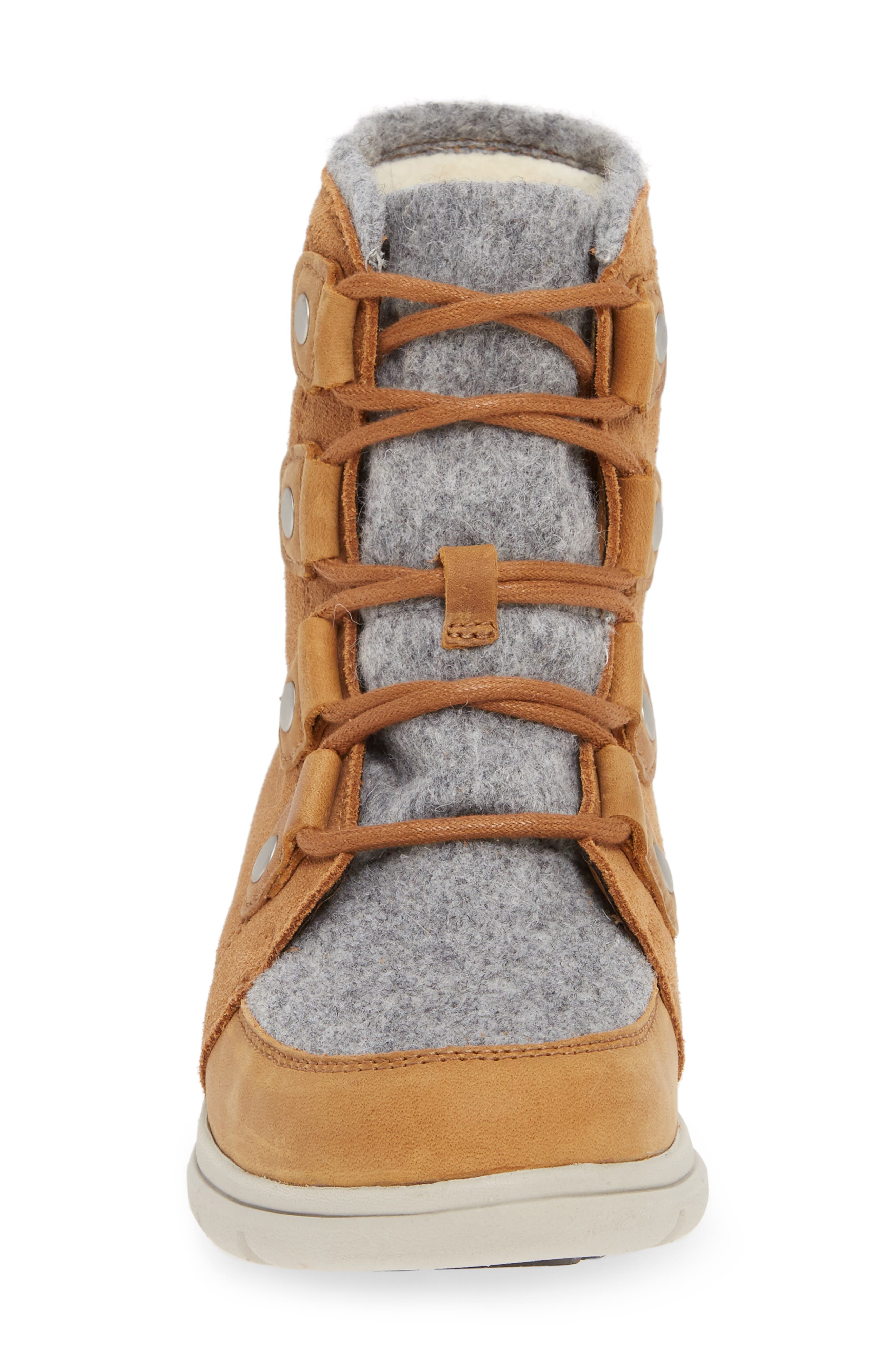 Sorel Explorer Joan Waterproof Boot With Faux Fur Collar In Camel Brown