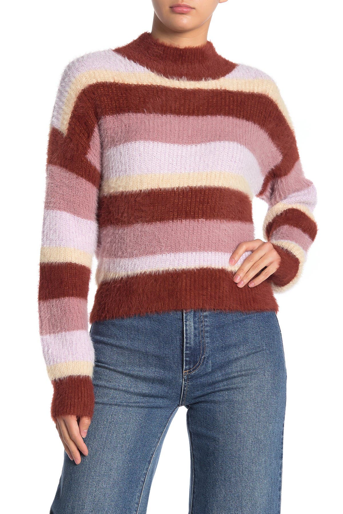 Lush Cozy Striped Knit Sweater Nordstrom Rack