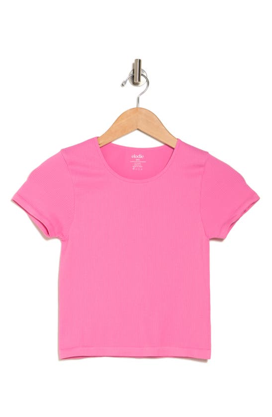 Elodie Short Sleeve Seamless T-shirt In Candy Pink