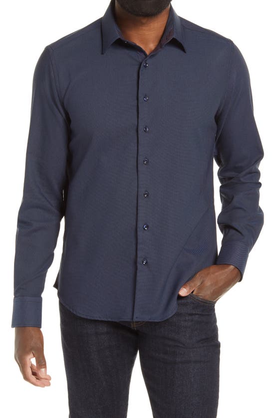 STONE ROSE DRY TOUCH® PIQUÉ KNIT PERFORMANCE BUTTON-UP SHIRT
