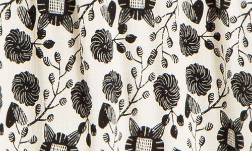 Max Studio Floral Puff Sleeve Shift Dress In Cream/black Slvc Flrl Hrts