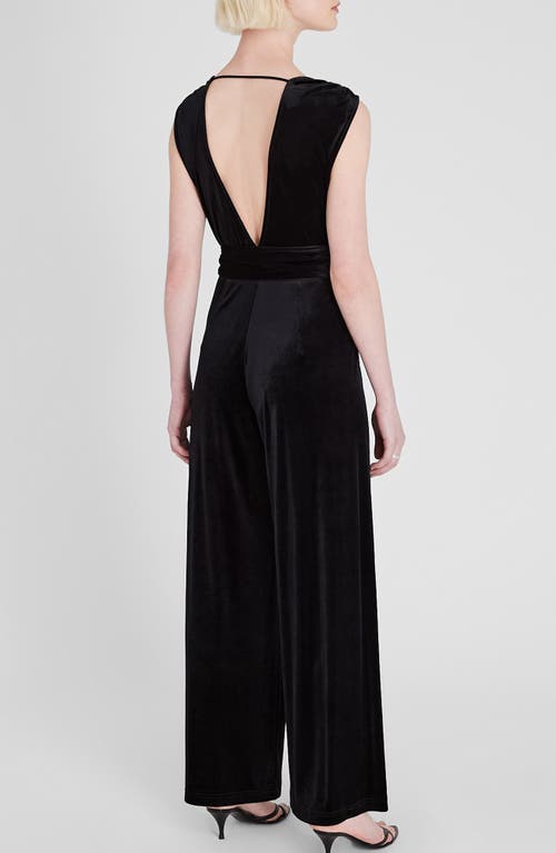 CLUB MONACO CLUB MONACO TIE WAIST SLEEVELESS VELVET JUMPSUIT