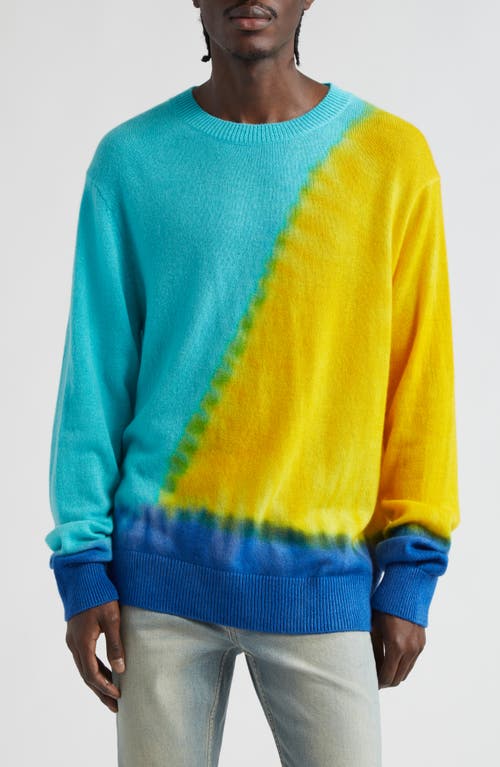 Shop The Elder Statesman Gradient Tranquility Cashmere Sweater In Blue/green Multi