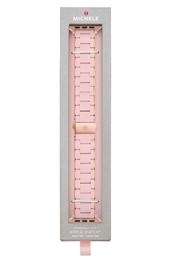 Michele Apple Watch Silicone Wrapped Interchangeable Bracelet, 38-42mm In Pink