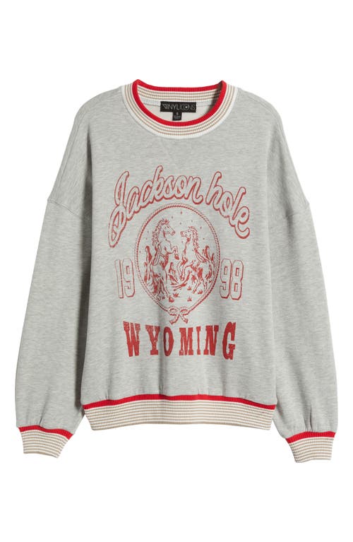 Shop Vinyl Icons Jackson Hole Tipped Graphic Sweatshirt In Heather Grey