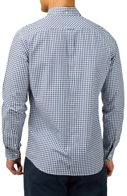 Ben Sherman Signature Gingham Organic Cotton Button-down Shirt In Royal Blue