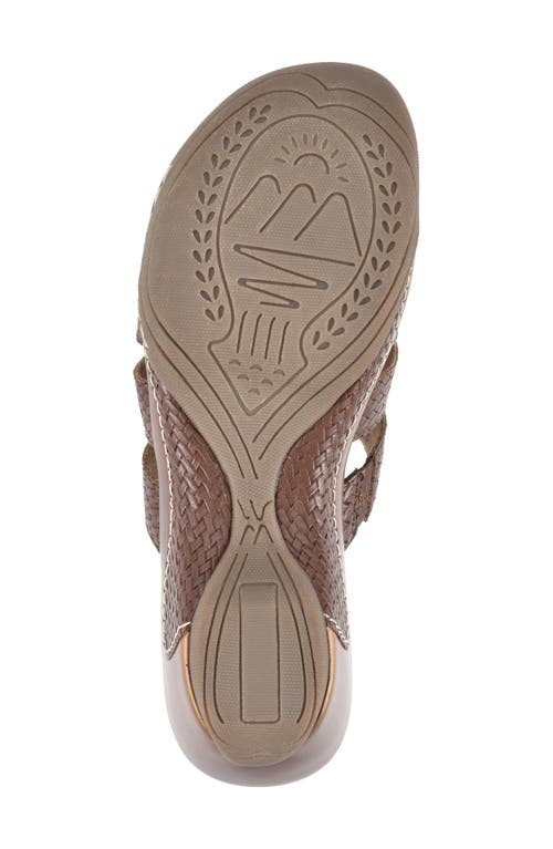 Shop White Mountain Footwear White Mountain Valora Wedge Sandal In Brown/woven