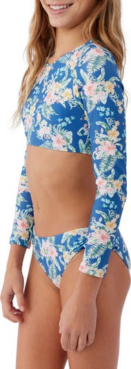 Girls Long Sleeve Two-Piece Swimsuit Set
