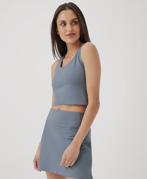 Shop Pact On The Go-to Crop Tank Made With Organic Cotton In Blue Dusk