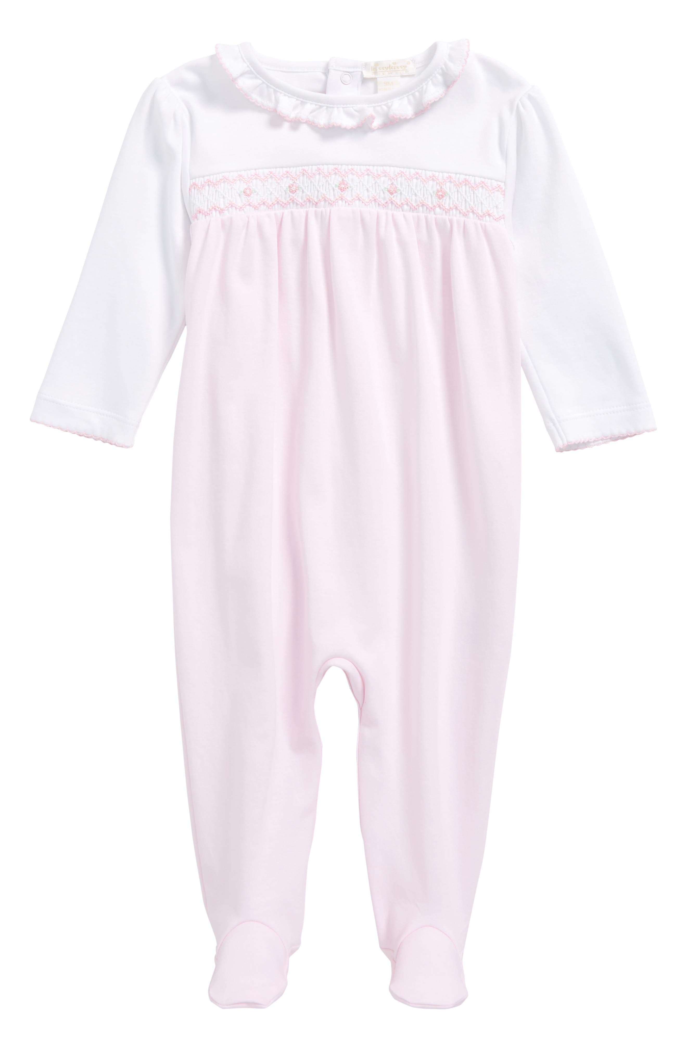 Kissy Kissy Smocked Pima Cotton Footie (Baby Girls) Nordstrom