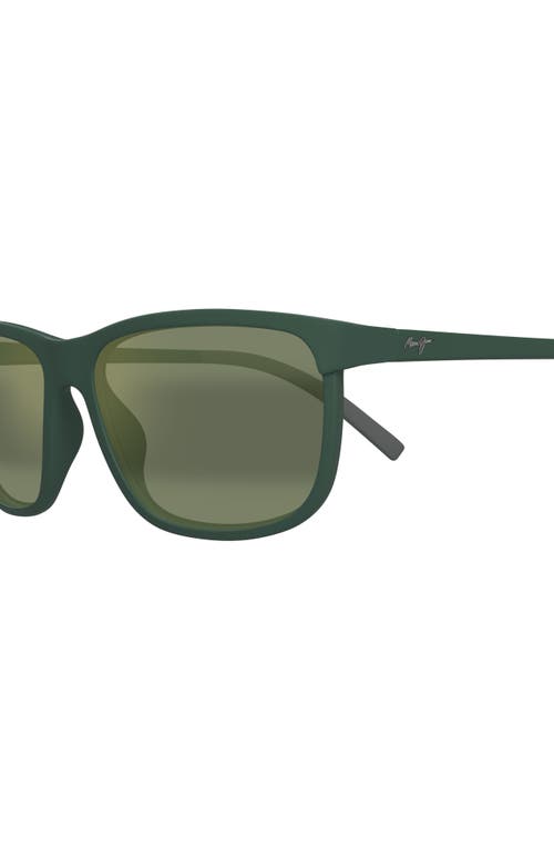 Maui Jim Lele Kawa 58mm Polarizedplus2® Square Sunglasses In Green/maui Ht
