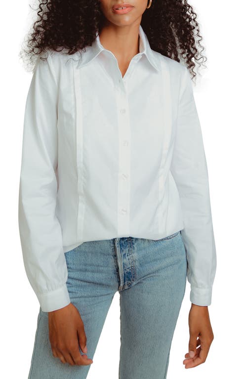 The Work Stripe Nursing Shirt in White