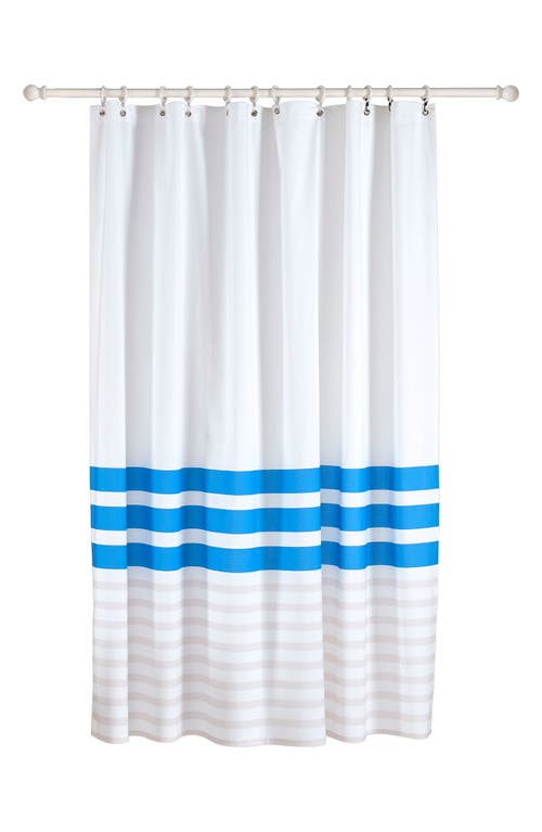 Shop Brooks Brothers Turkish Peshtemal Shower Curtain In Silver Blue