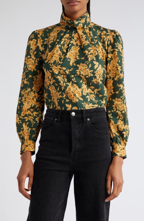 Metallic Floral Jacquard Top