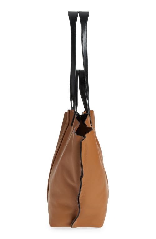 Shop Allsaints Phoenix Leather East/west Tote In Sepia Brown