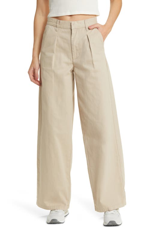 High Waist Wide Leg Pants in Feather Grey