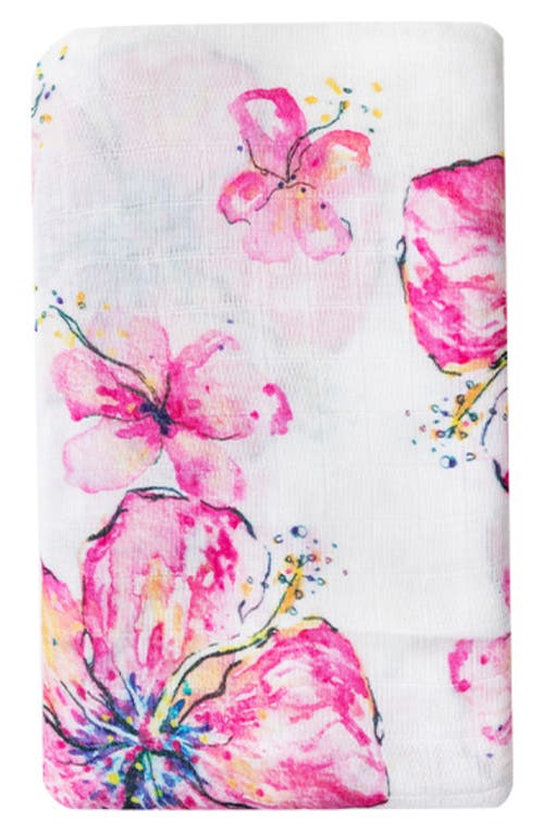 Coco Moon Hibiscus Swaddle Blanket in Pink at Nordstrom