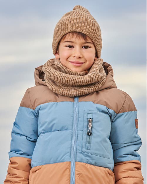 Shop Deux Par Deux Kids Unisex Mid-season Knit Hat Taupe In Pine Bark