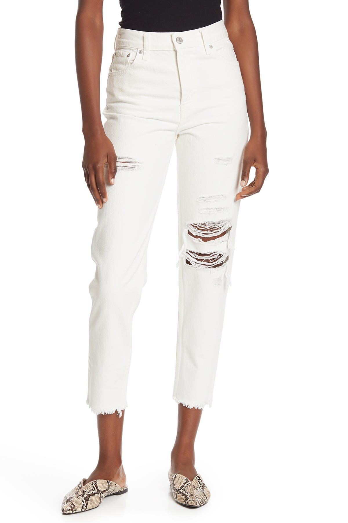 levis white mom jeans